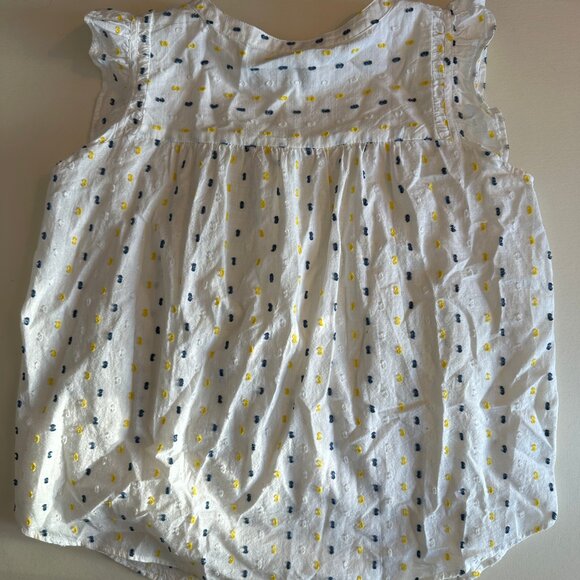 Black, White, and Yellow Ruffle Sleeveless Top - Picture 4 of 4